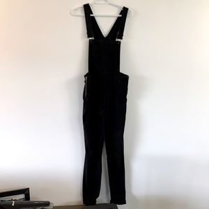 Black denim overalls